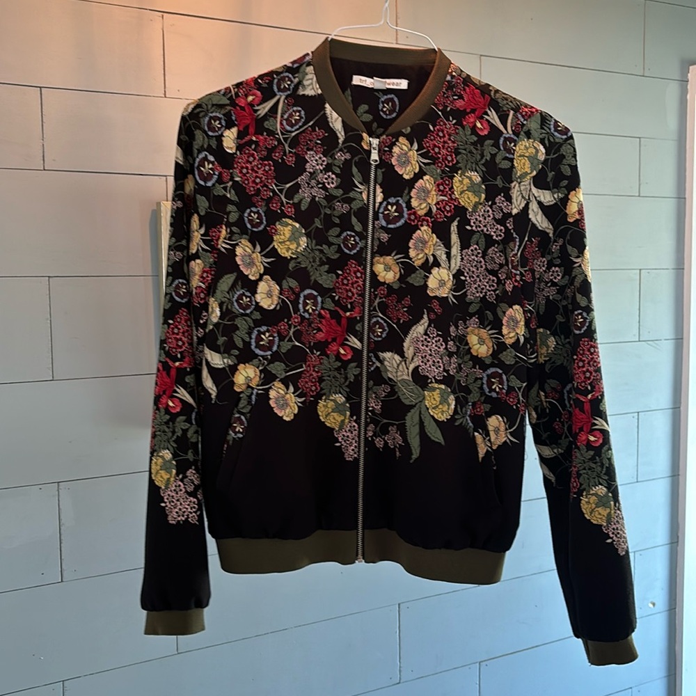 TRF outerwear floral bomber jacket